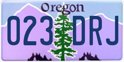 OR license plate 023DRJ