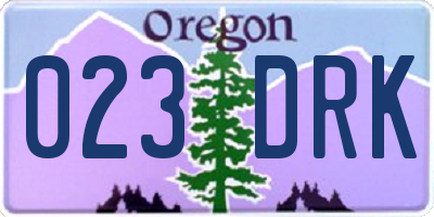 OR license plate 023DRK