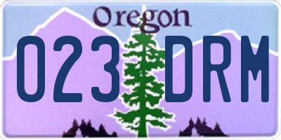 OR license plate 023DRM