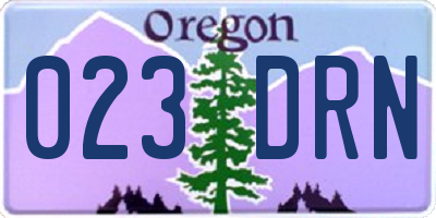 OR license plate 023DRN