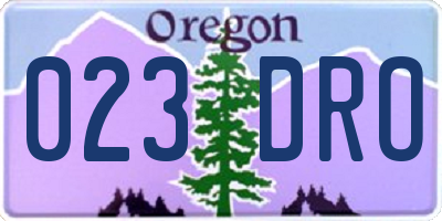 OR license plate 023DRO