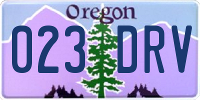 OR license plate 023DRV