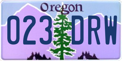 OR license plate 023DRW