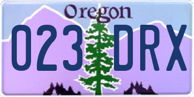 OR license plate 023DRX