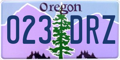 OR license plate 023DRZ