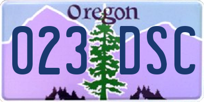 OR license plate 023DSC