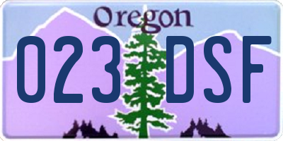 OR license plate 023DSF