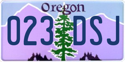 OR license plate 023DSJ