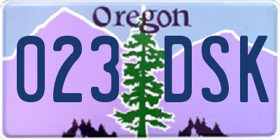 OR license plate 023DSK