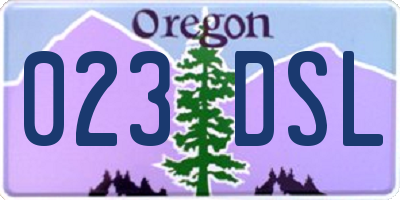 OR license plate 023DSL