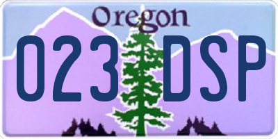OR license plate 023DSP