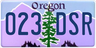 OR license plate 023DSR