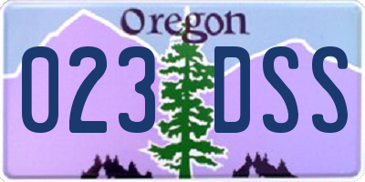 OR license plate 023DSS