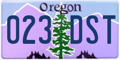 OR license plate 023DST