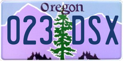 OR license plate 023DSX