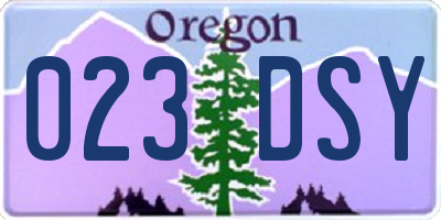 OR license plate 023DSY