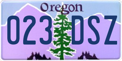 OR license plate 023DSZ