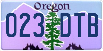 OR license plate 023DTB