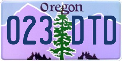 OR license plate 023DTD