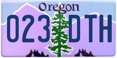 OR license plate 023DTH