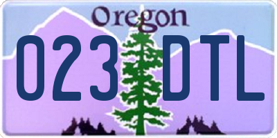OR license plate 023DTL