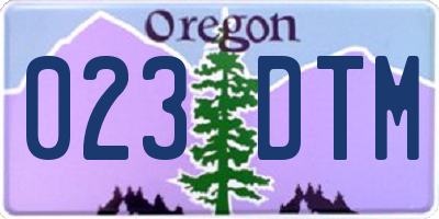 OR license plate 023DTM