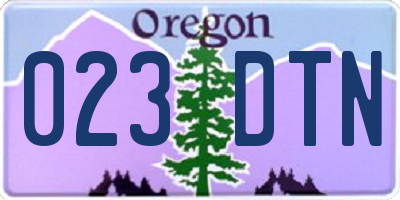 OR license plate 023DTN