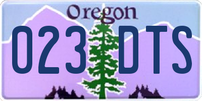 OR license plate 023DTS