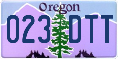 OR license plate 023DTT