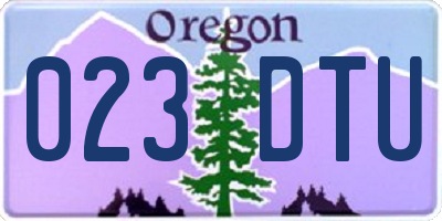 OR license plate 023DTU