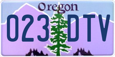 OR license plate 023DTV
