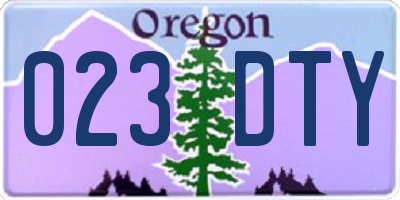 OR license plate 023DTY