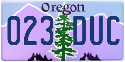OR license plate 023DUC