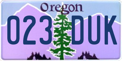 OR license plate 023DUK