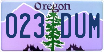 OR license plate 023DUM