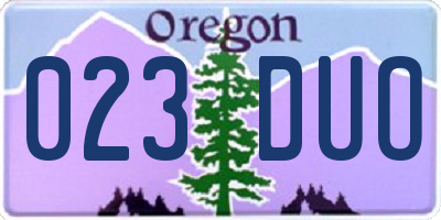 OR license plate 023DUO