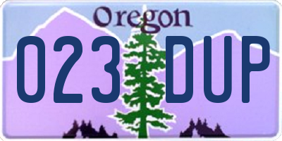 OR license plate 023DUP