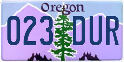 OR license plate 023DUR