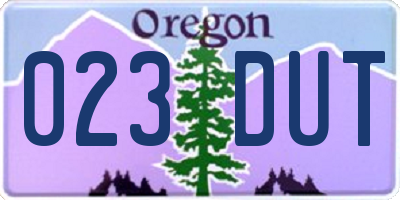 OR license plate 023DUT