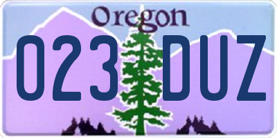 OR license plate 023DUZ