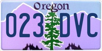 OR license plate 023DVC