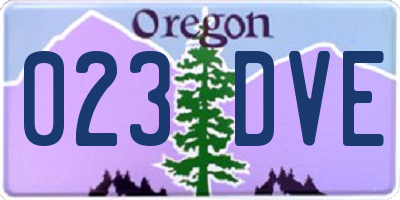 OR license plate 023DVE