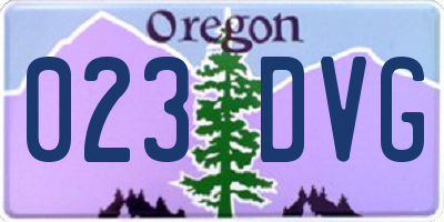 OR license plate 023DVG