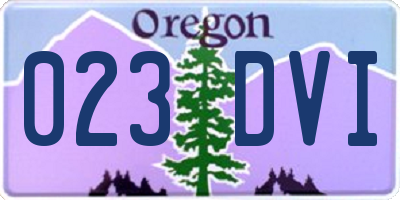 OR license plate 023DVI