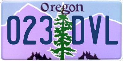 OR license plate 023DVL