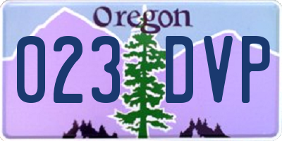 OR license plate 023DVP