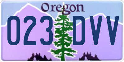 OR license plate 023DVV