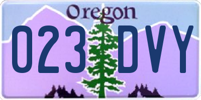 OR license plate 023DVY
