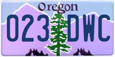 OR license plate 023DWC