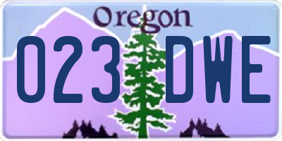OR license plate 023DWE